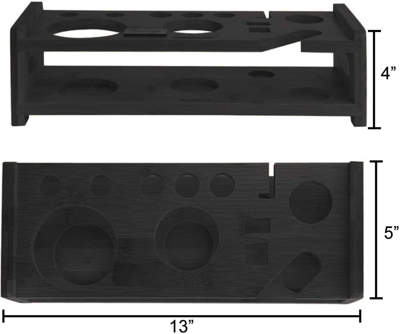 SOING Kit de Bartender con Elegante Soporte de Bambú Negro (Oro)