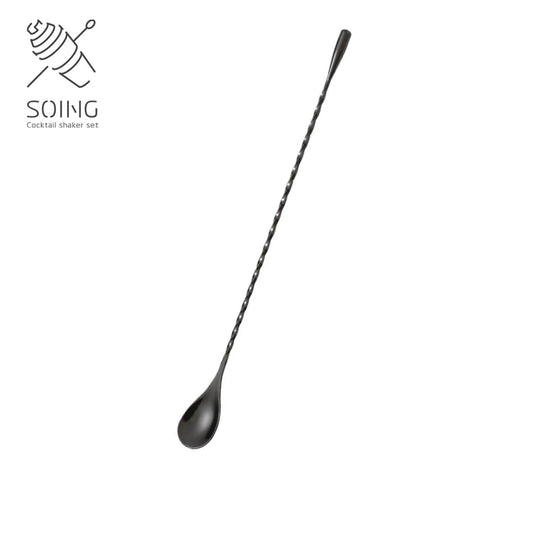 SOING Stainless Steel Classic Mixology Bar Spoon (Black)