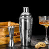 SOING Bartender Kit with Rustic Wood Stand (Silver)