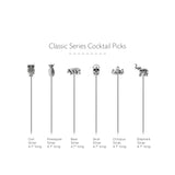 SOING SILVER STAINLESS STEEL COCKTAIL PICKS 6 PCS