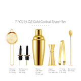 SOING Gold 24 oz  Cocktail Shaker Bar Tools Set 7 PCS