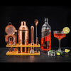 Soing 11-Piece Bartender Kit with Wooden Stand (Rose Copper)