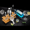 Soing 11-Piece Bartender Kit with Wooden Stand (Silver)