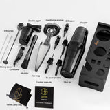 Soing Boston Bartender Kit with Stylish Bamboo Stand (Black)