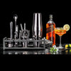 Soing Boston Bartender Kit with Stylish Bamboo Stand (Black)