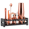 Soing Boston Bartender Kit with Stylish Bamboo Stand (Rose Copper)
