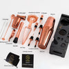 Soing Boston Bartender Kit with Stylish Bamboo Stand (Rose Copper)