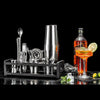 Soing Boston Bartender Kit with Stylish Bamboo Stand (Silver)